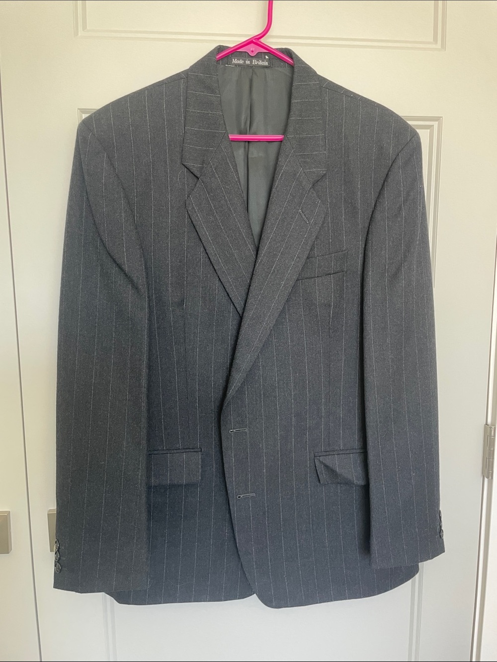 Men's Wool Charcoal Pinstripe Blazer